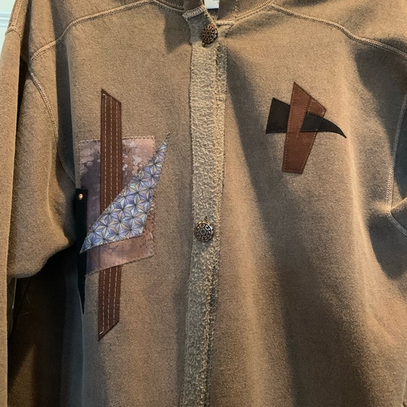 Nu Views size medium fleece lined cardigan art to wear western - Picture 4 of 8